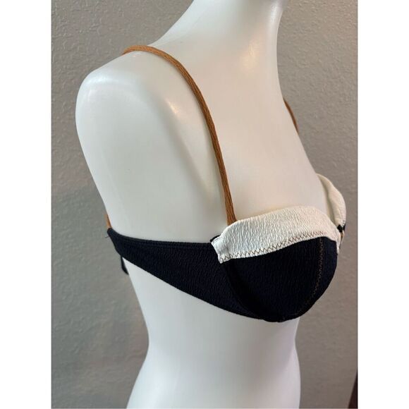 NWT Vix Paula Hermanny Firenze block print black/tan/white bikini XS/M - Picture 4 of 11
